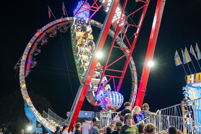 The Bayou Dularge Cajun Fair offers friends and families the thrill of fun rides near Presquille.