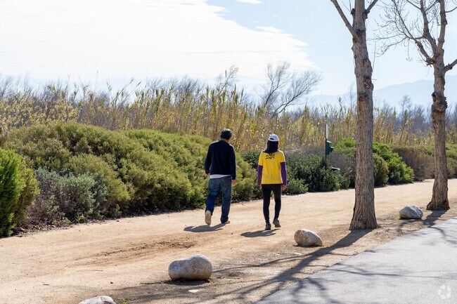 Riverwalk park offers a long stretch of trail through out the Santa Ana River in Eastvale.