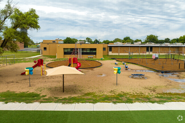 Kids at Vermillion Elementary School can enjoy the playground equipment.