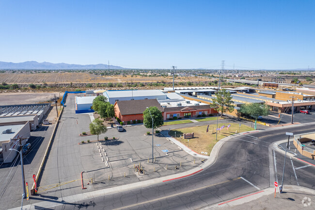 A captivating aerial view of Desert Mirage Elementary School in Youngtown.