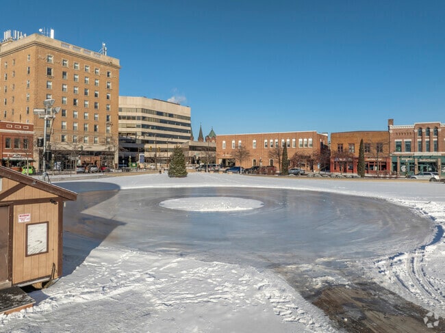 The 400 Block of Wausau its the city's center, and every winter hosts an ice skating rink.