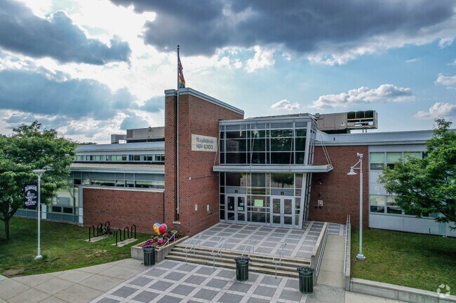 Framingham High School entrance in Framingham.