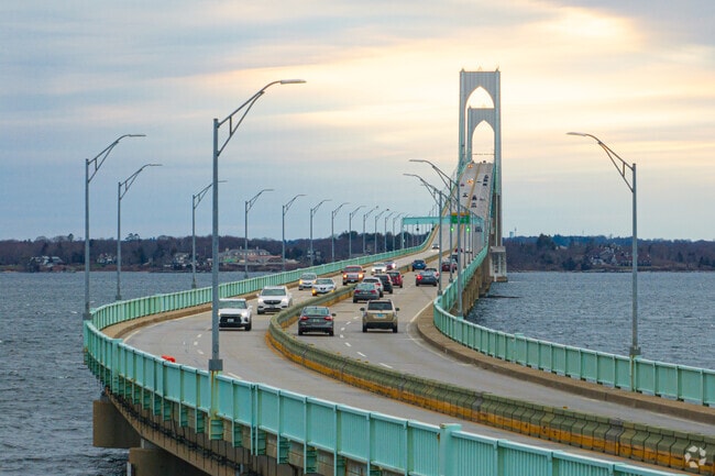 The Pell Bridge greets you upon arrival to Aquidneck Island and Fifth Ward.