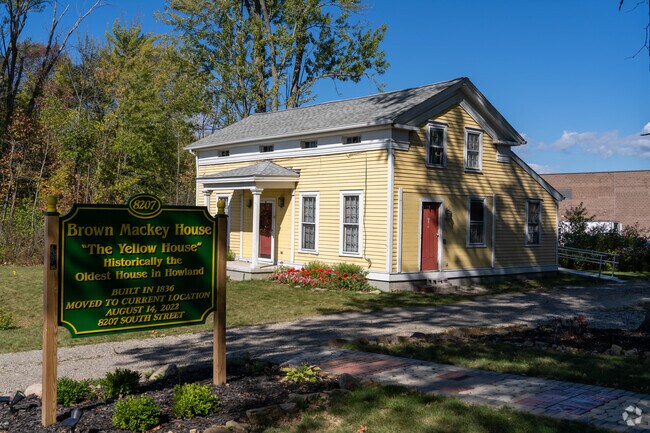 Built in 1836, the Brown Mackey House is the oldest house in Howland Center.