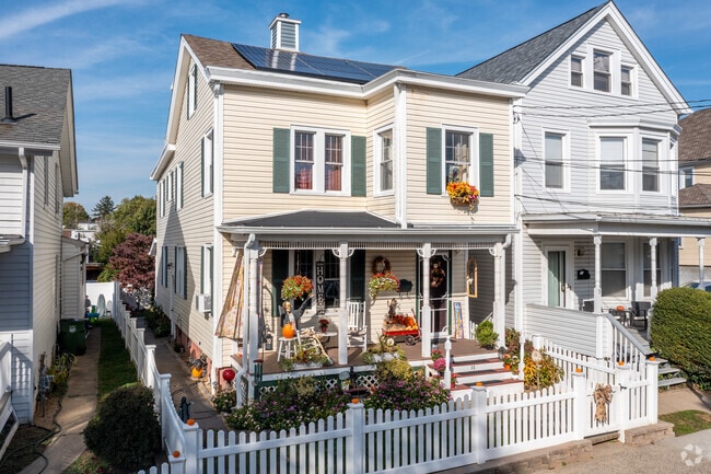 Residents in Tarrytown decorate their porch for the fall.
