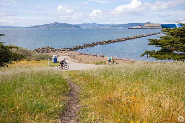 The San Francisco Bay Trail offers access to a 350-mile hiking and biking trail that circles the Bay.