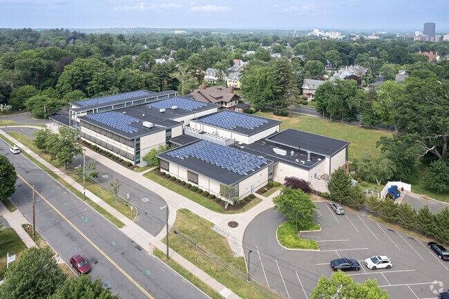 West Hartford's Bristow Middle School is a modern green building.
