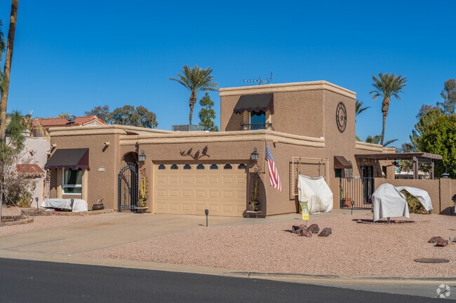 The majority of Mediterranean-style homes in Sun Lakes are single story with some two story.