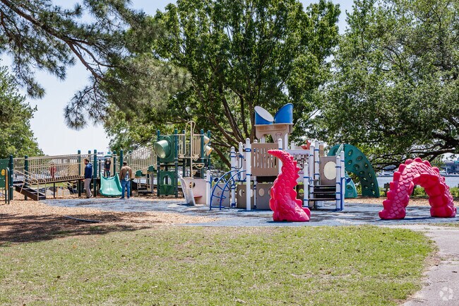 Cannonborough-Elliotborough families love the sea monster playground at Brittlebank Park.