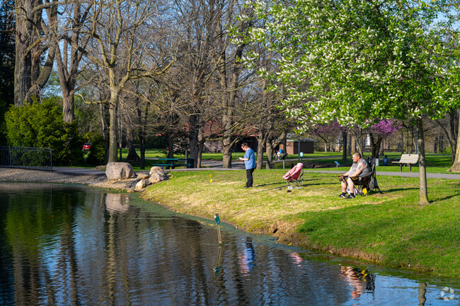 The pond at Matter Park is a popular destination for anglers living in The Village.