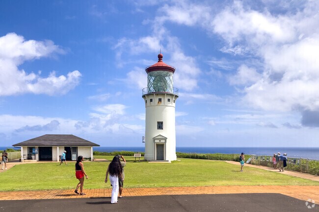 Kilauea’s iconic lighthouse crowns the coastline with sweeping ocean views and historic charm.