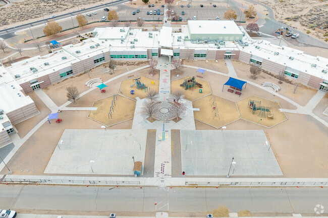 Maggie Cordova Elementary School has a large playground for their students.