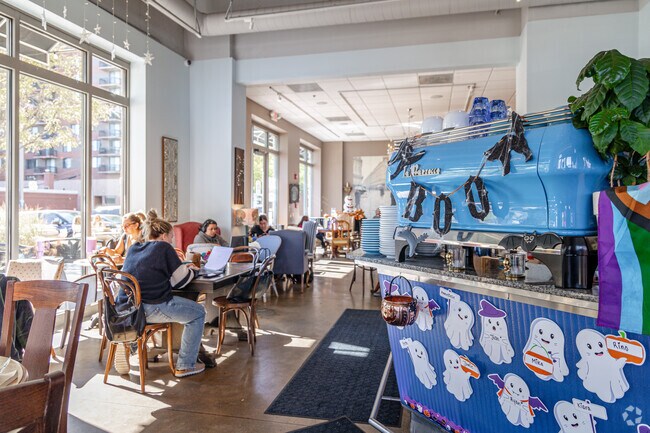 Grab a cup of coffee at the popular CoCo & Blu, in downtown Arlington Heights.