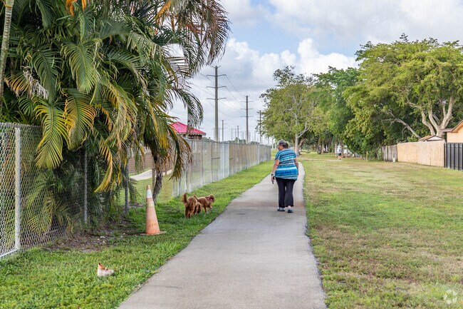 Visitors can let their dogs run free at Central Trail Park in Pembroke Pines, FL