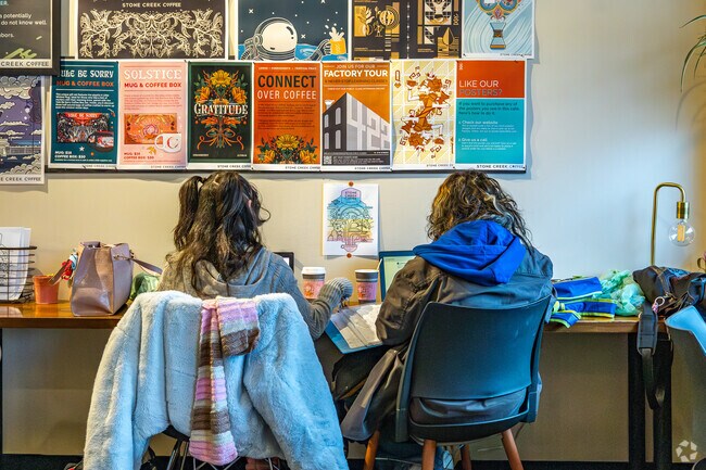 Students get their homework done at Stone Creek Coffee near Root River Estates.