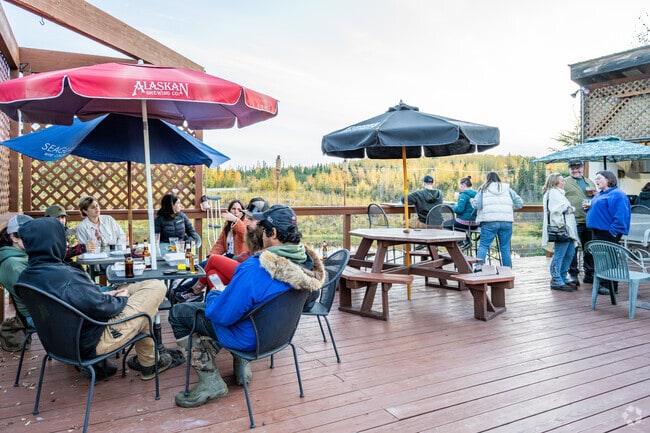 The Two Rivers Lodge is a local favorite for American dining on a scenic lake.