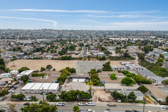 A view from above Kempton Literacy Academy shows recent construction.