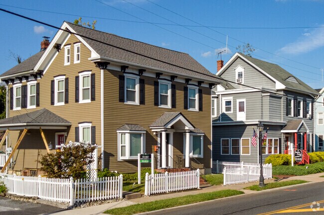 Woodstown has larger homes that are converted into offices along the main road of town.