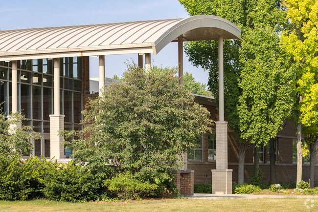 Highland Middle School keeps the grounds shaded to keep students safe from the elements.