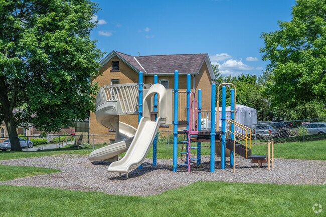 The Alexander Playground has a playground, pavilion and basketball court for local children.