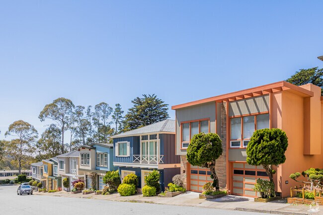 Different style homes design Forest Knolls urban landscape.