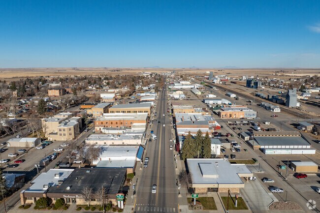 Conrad’s downtown exists along Main Street running through the middle of the community.