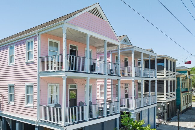 East Side has colorful Charleston style homes with double porches in Charleston.