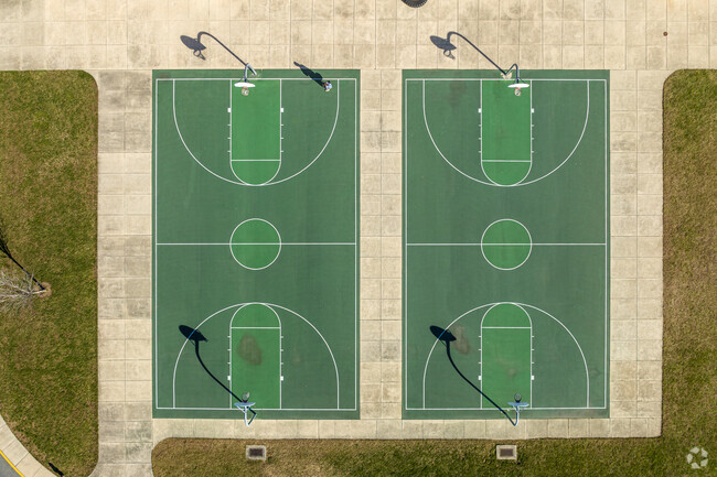 Outdoor basketball courts provide Cape Henlopen students with fun in the warm months.