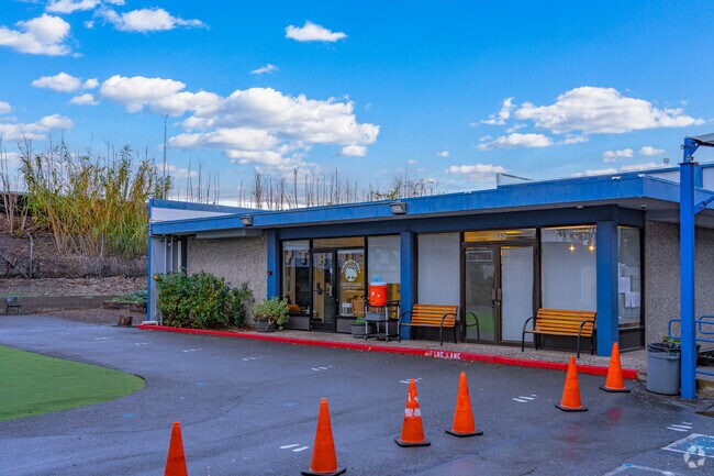 Cones help make pickup time safe at Courtyard Private School.