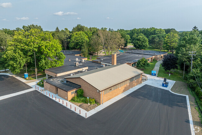 West side view of Shawmut Hills School on Burritt St in Grand Rapids.