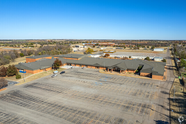 Guthrie High School has a large parking lot to facilitate the student drivers.