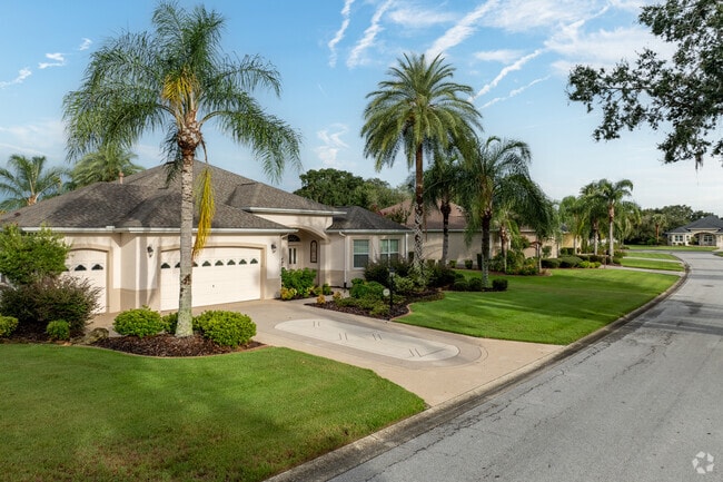Many homes in the Village of Bridgeport feature attached golf cart garages.