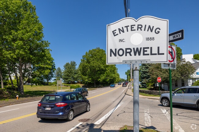 A brilliant sign greets you as you enter Norwell.