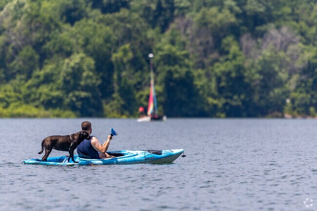 Kayak with your best friend around the lake at Marsh Creek State Park.