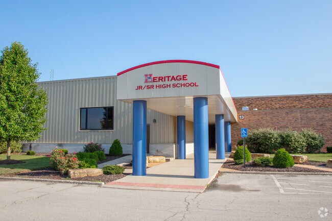 Heritage Jr/Sr High School building in Outlying Allen County.
