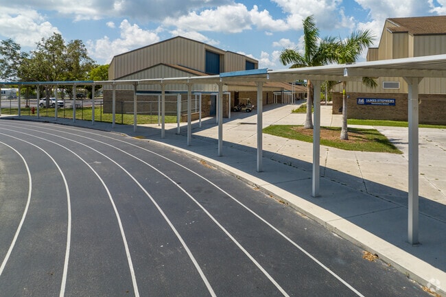Students of James Stephens International Academy in Fort Myers can run on their outdoor track.