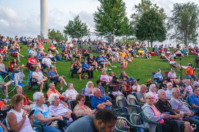 Music lovers of all ages enjoying the Wednesday Night Summer Concerts in Bolingbrook, IL.