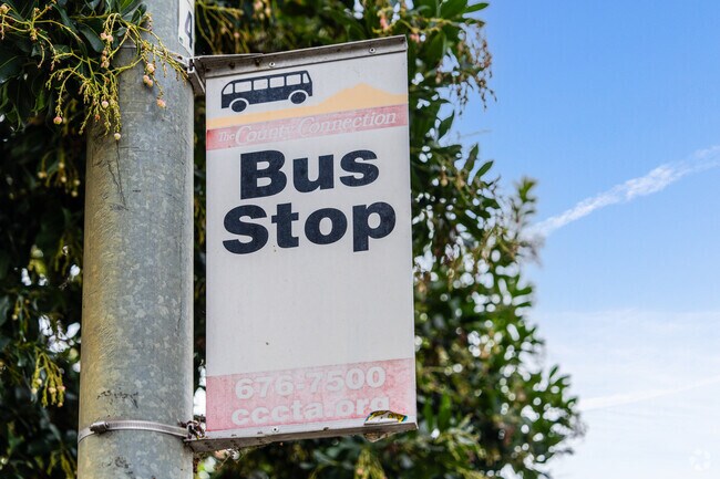 The County Connection bus stop near Hidden Valley offers convenient public transportation.