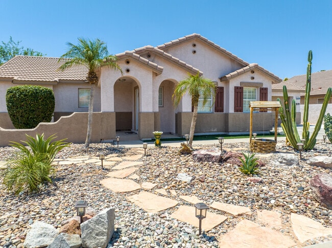 Locals adorn their front yards with desert plants in Casa Grande.