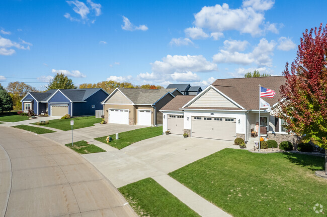 New traditional homes with two and three car garages are in Davenport's North Side neighbood.