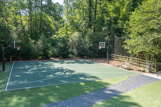 Shoot hoops in a peaceful, wooded setting, just one of the many ways Willow Springs Park encourages active living.