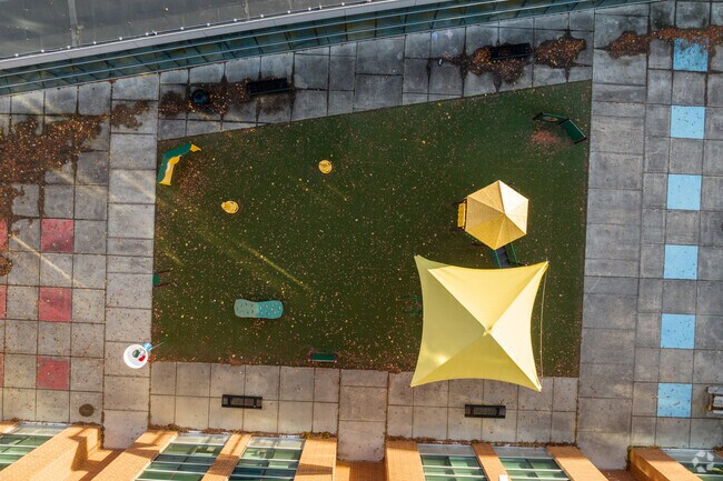 The inner courtyard of the Roberto Clemente Leadership Academy.