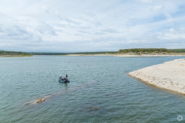 Russell Park by San Gabriel River offers trails and a convenient boat dock for fishermen.