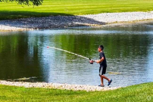 Heatherstone Park’s pond is a favorite fishing spot for Carillon Club residents.