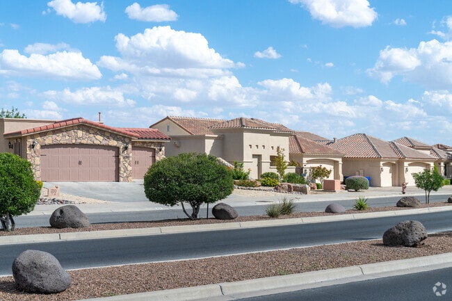 Earth-toned stucco exteriors are signature features of Sonoma Ranch homes.