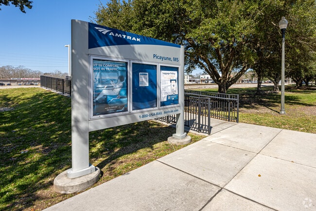 Picayune has an Amtrak stop on the Crescent line that runs from New Orleans to NYC.