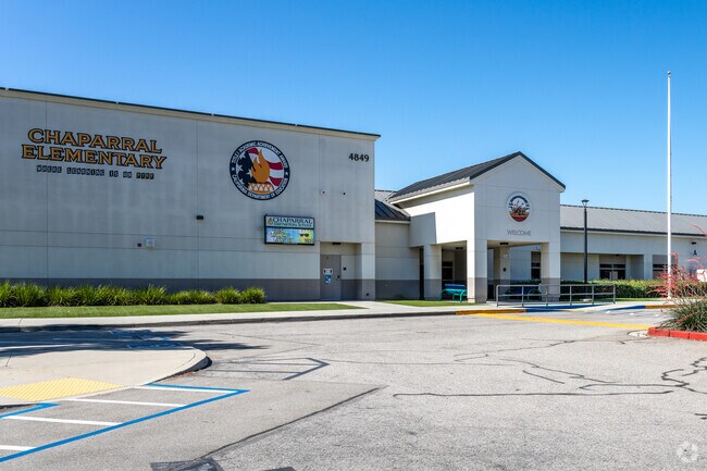 Chaparral Elementary School in Los Serranos invites students through its welcoming entrance.
