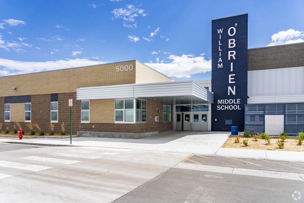 The front entrance to William O'Brien Middle School in Reno.