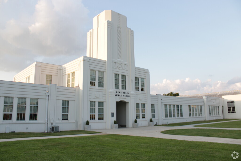 Main entrance to Port Allen Middle School in Port Allen, Port Allen LA