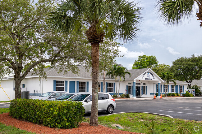 Grace Community School features multiple buildings for different age groups.